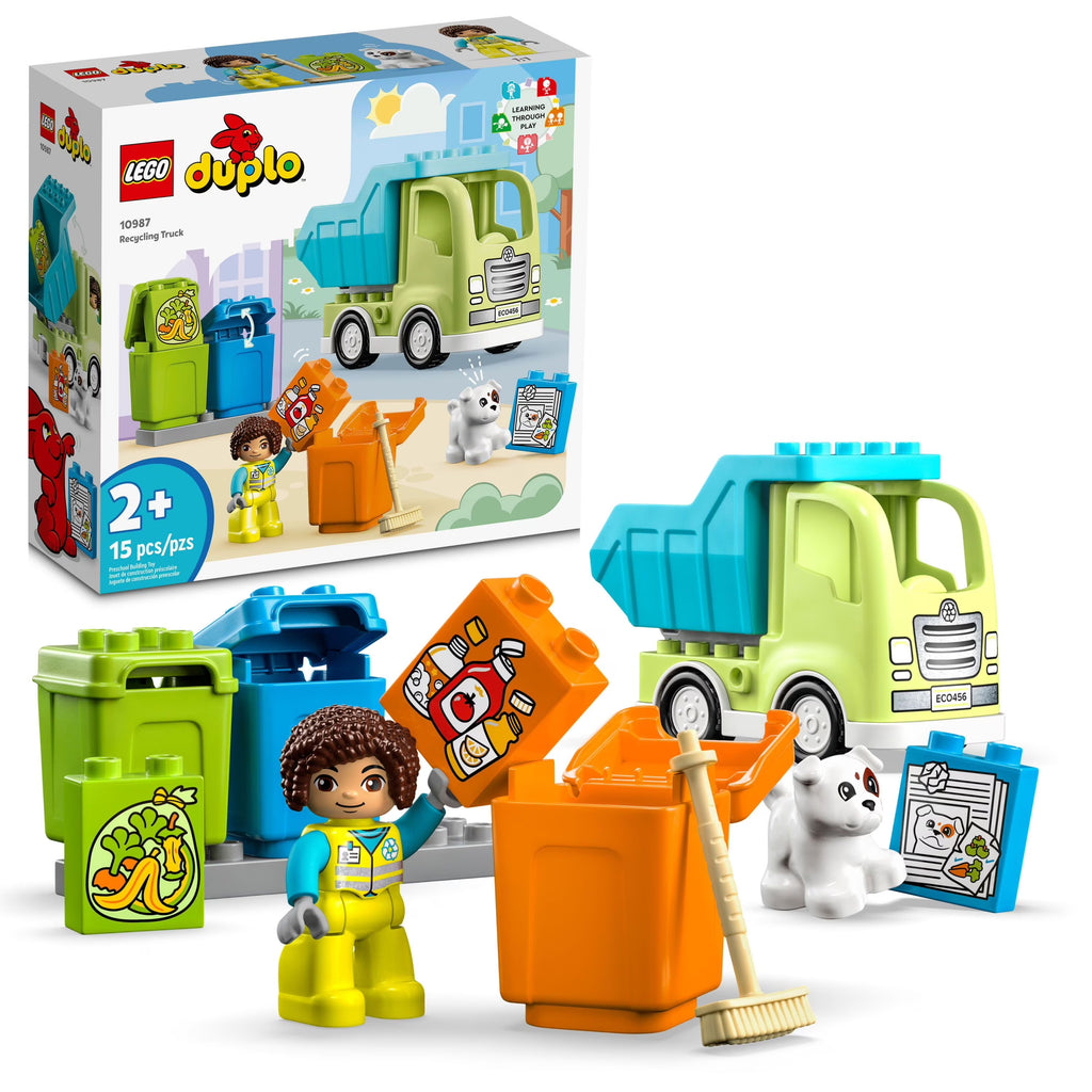 Recycling Truck Building Toy Set with 3 Sorting Bins H73973