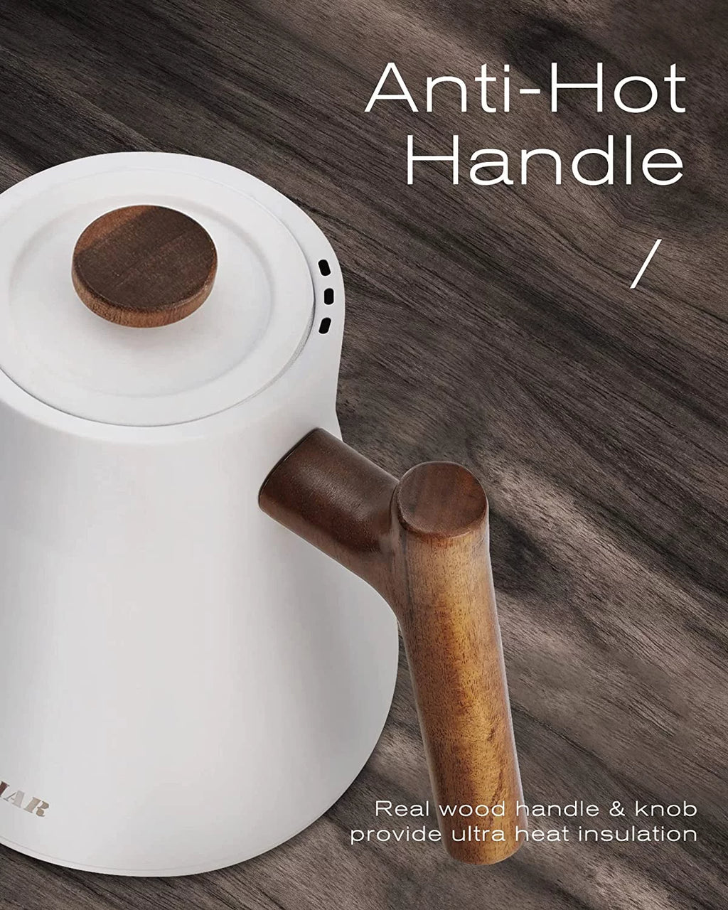 1200W Electric Gooseneck Kettle with Wood Handle R4942