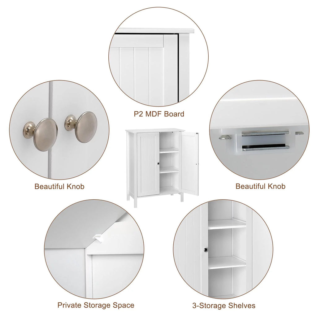 White Free Standing Wooden Shoe Storage Cabinet M6339
