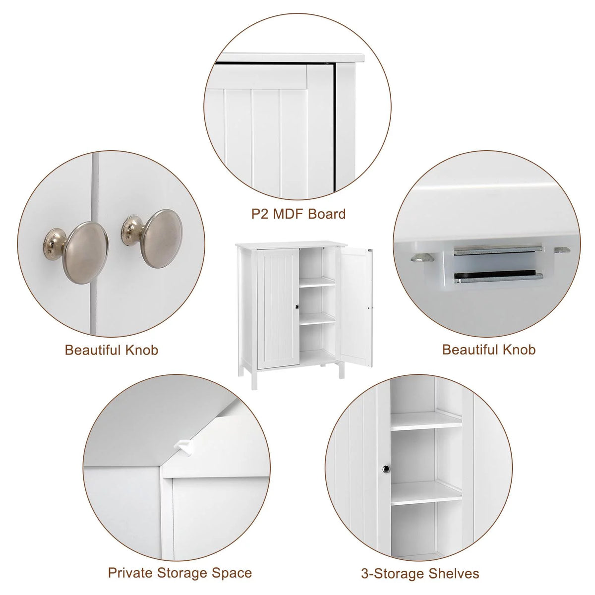 White Free Standing Wooden Shoe Storage Cabinet M6339