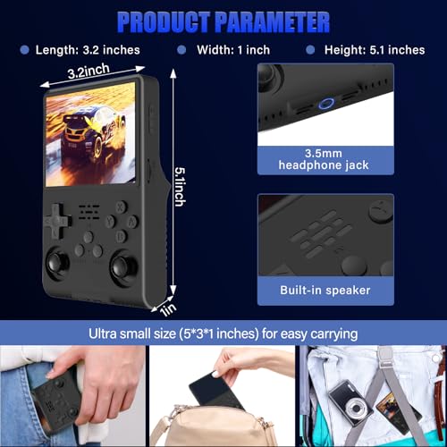 White Handheld Game Console 3.5-Inch IPS Screen 30000 Games 256G TF Card N903