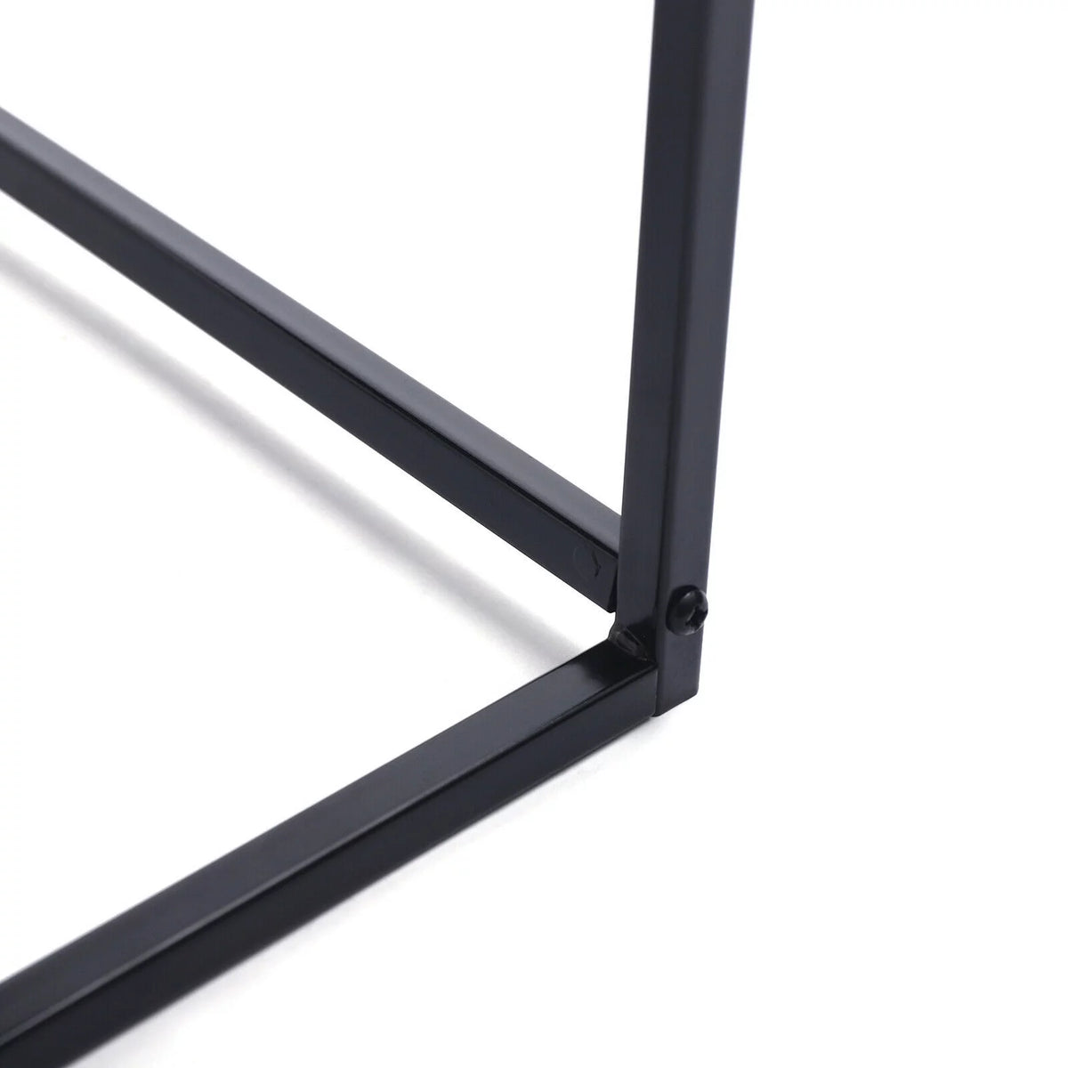 2 Pcs Black Metal Square End Table J210