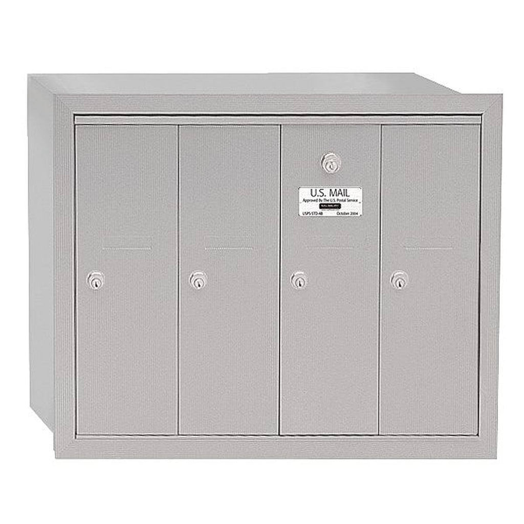 Aluminum Vertical Recessed Mounted 4 Doors Mailbox H104525
