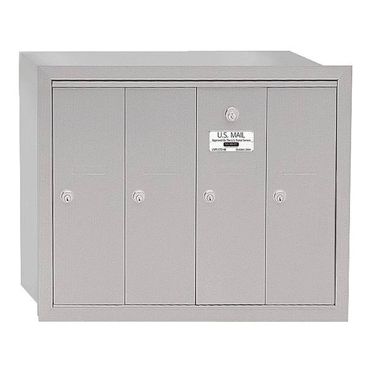 Aluminum Vertical Recessed Mounted 4 Doors Mailbox H104525