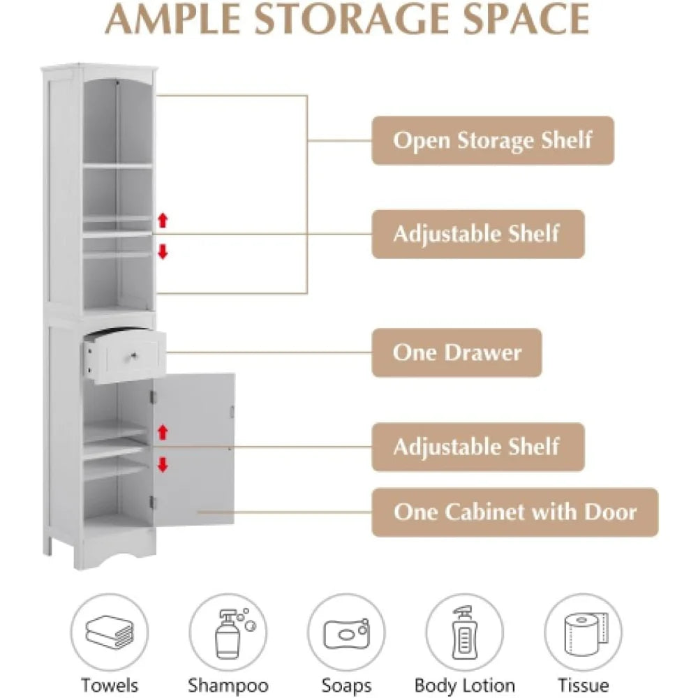 Grey Storage Cabinet with Adjustable Shelves and Drawers U180
