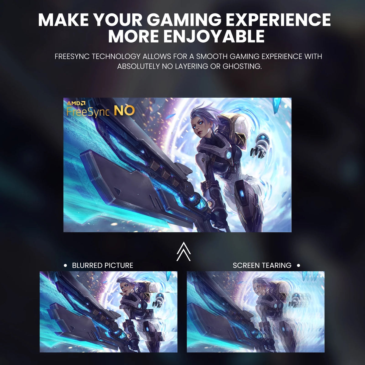 24 Curved Gaming Monitor FHD 1080P Frameless AMD FreeSync Black H2564