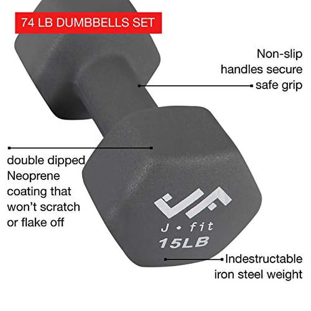 74 lb Dumbbell Set with Steel Stand A5674