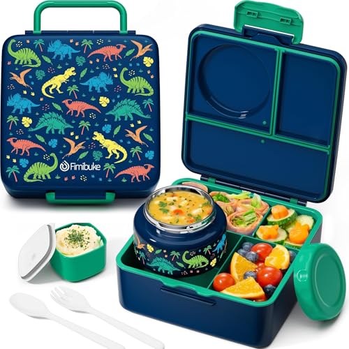 3-4 Compartment 60OZ Bento Box with Leakproof 8OZ Insulated Food Jar F475423