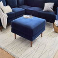 Mauve Distressed Velvet Ottoman E178452