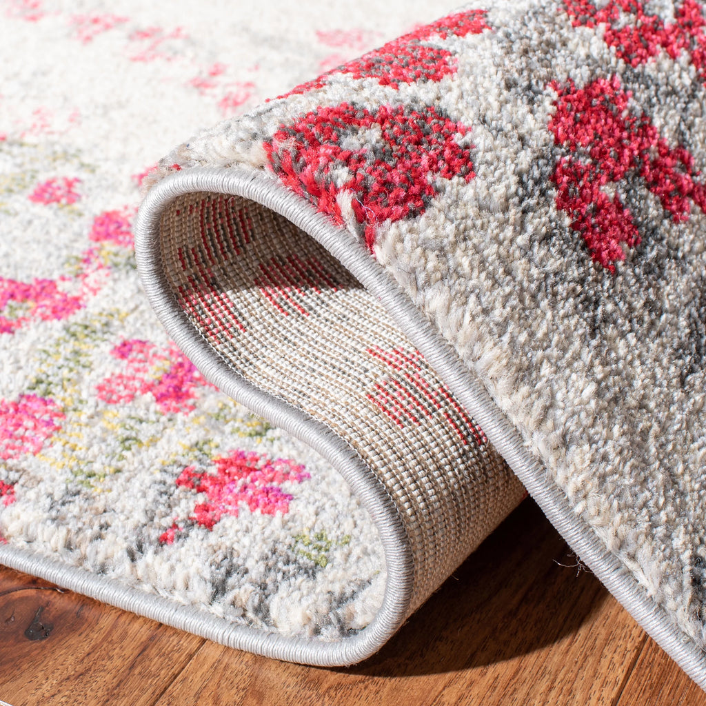 Cyan Floral Area Rug L149877