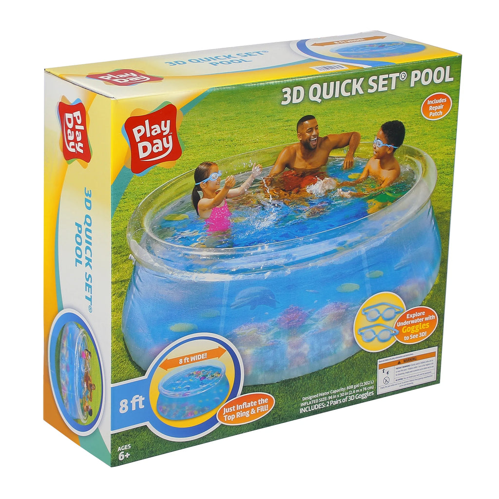8-Foot Round Transparent Above Ground Pool with Goggles V13649