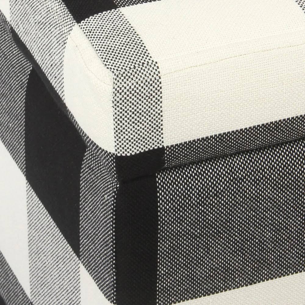 Black Plaid Decorative Storage Bench S936929
