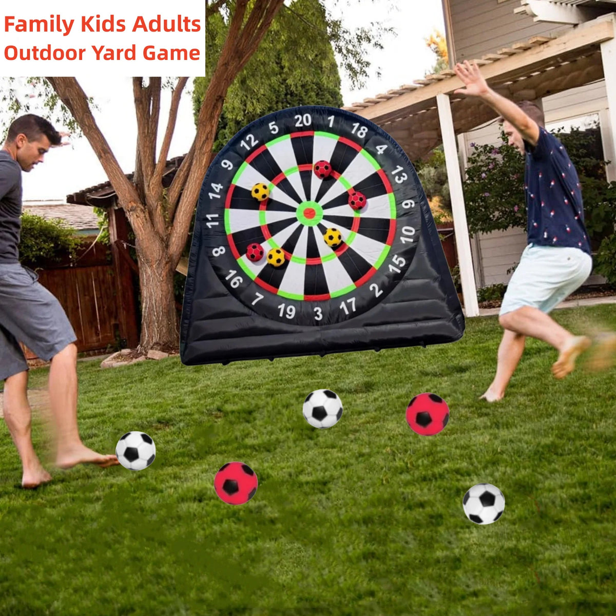 10FT Tall Giant Inflatable Soccer Dart Board with 450w Blower, 8 Soccer Balls N828104