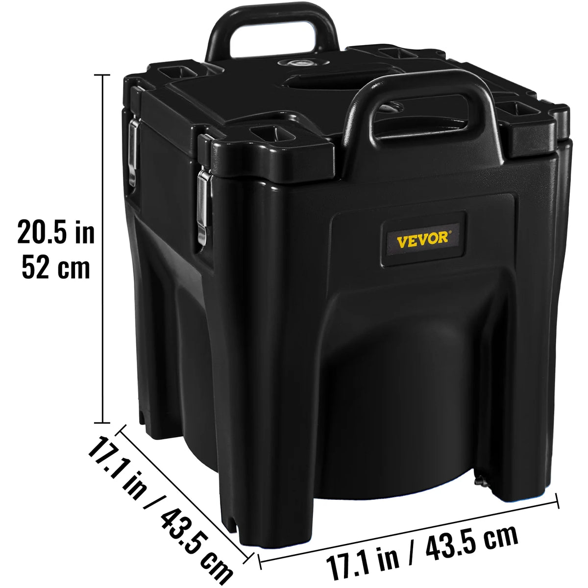 Black 32Qt Insulated Stackable Food Carrier with Stainless Steel Barrel L928