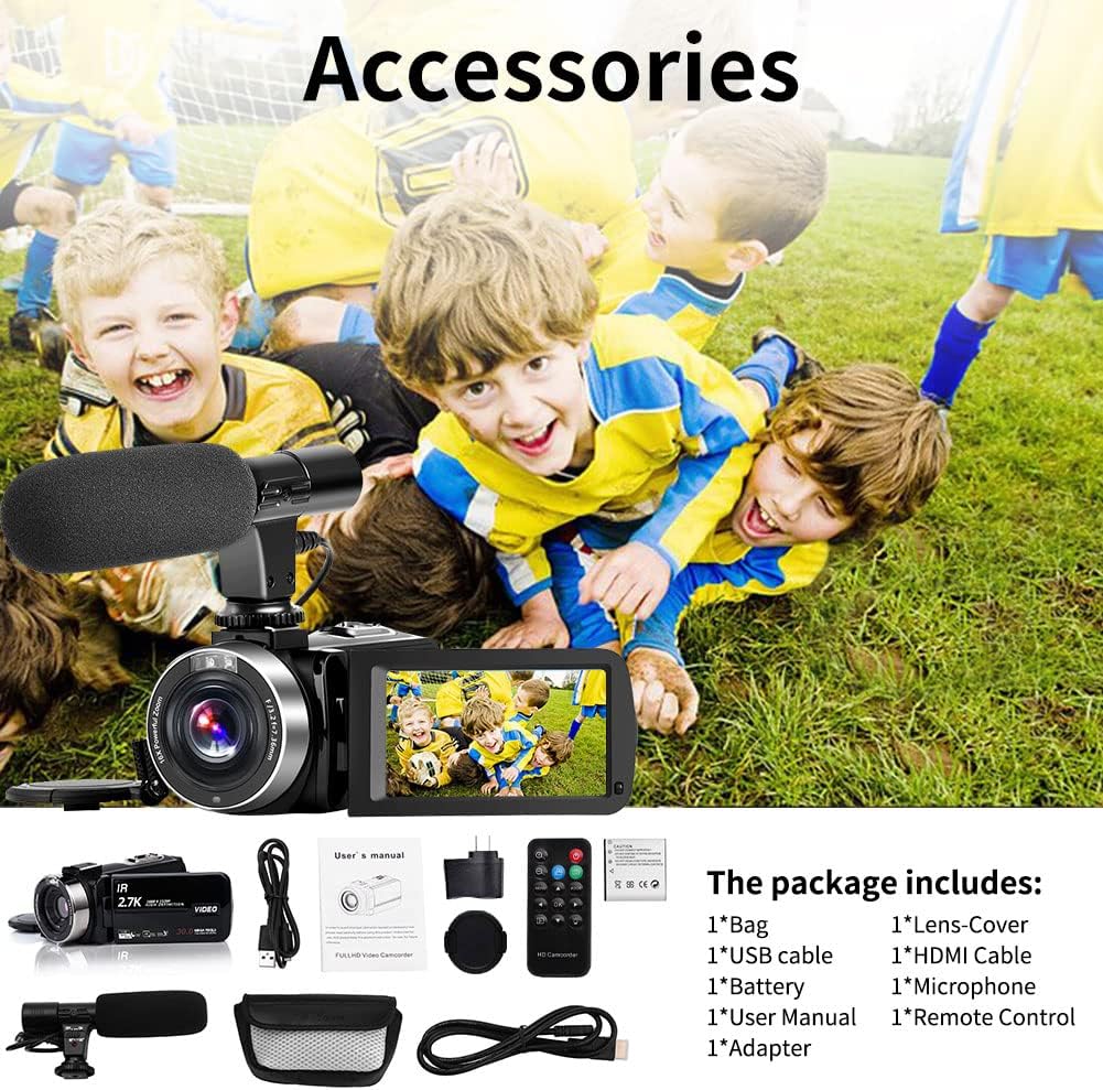 2.7K Full HD 30FPS Vlogging Camera with Microphone & Remote N141194