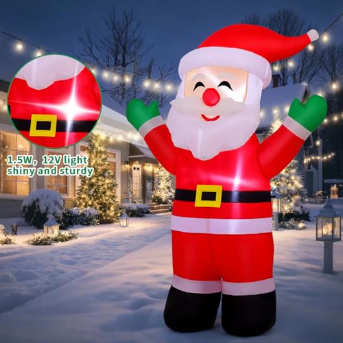 5.2 FT Christmas Inflatables Santa Claus with Built-in LEDs C969