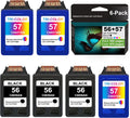 6 Pack Remanufactured Ink Cartridge Replacement (3 Black + 3 Tri-Color) U74824