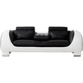 Black and White Faux Leather Wooden Sofa with Headrest A764