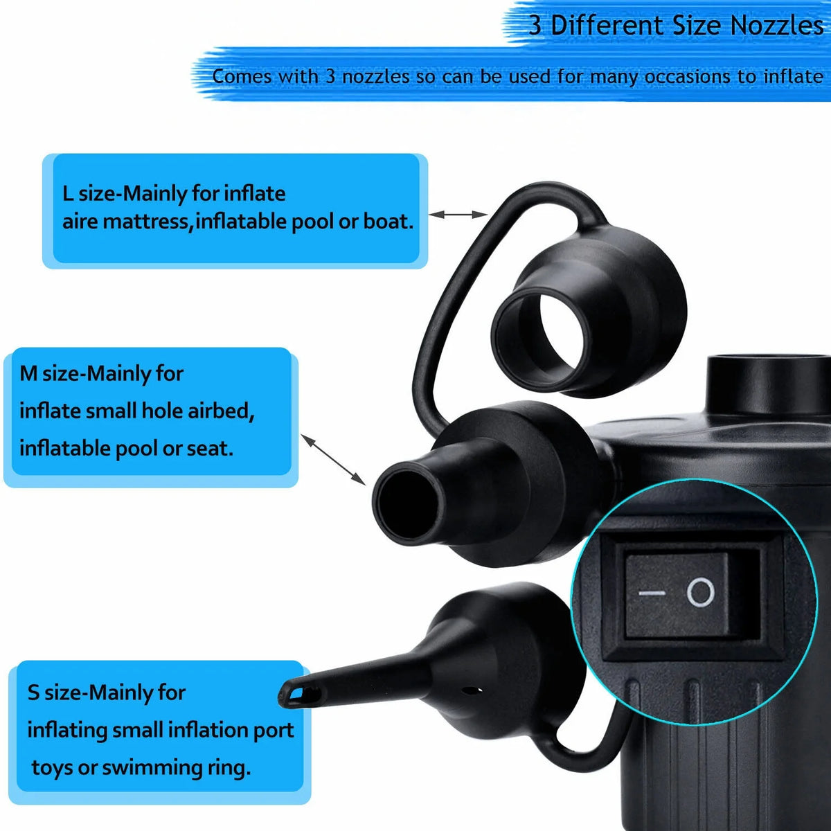 Electric Air Pump for Inflatable Camping Portable Q249