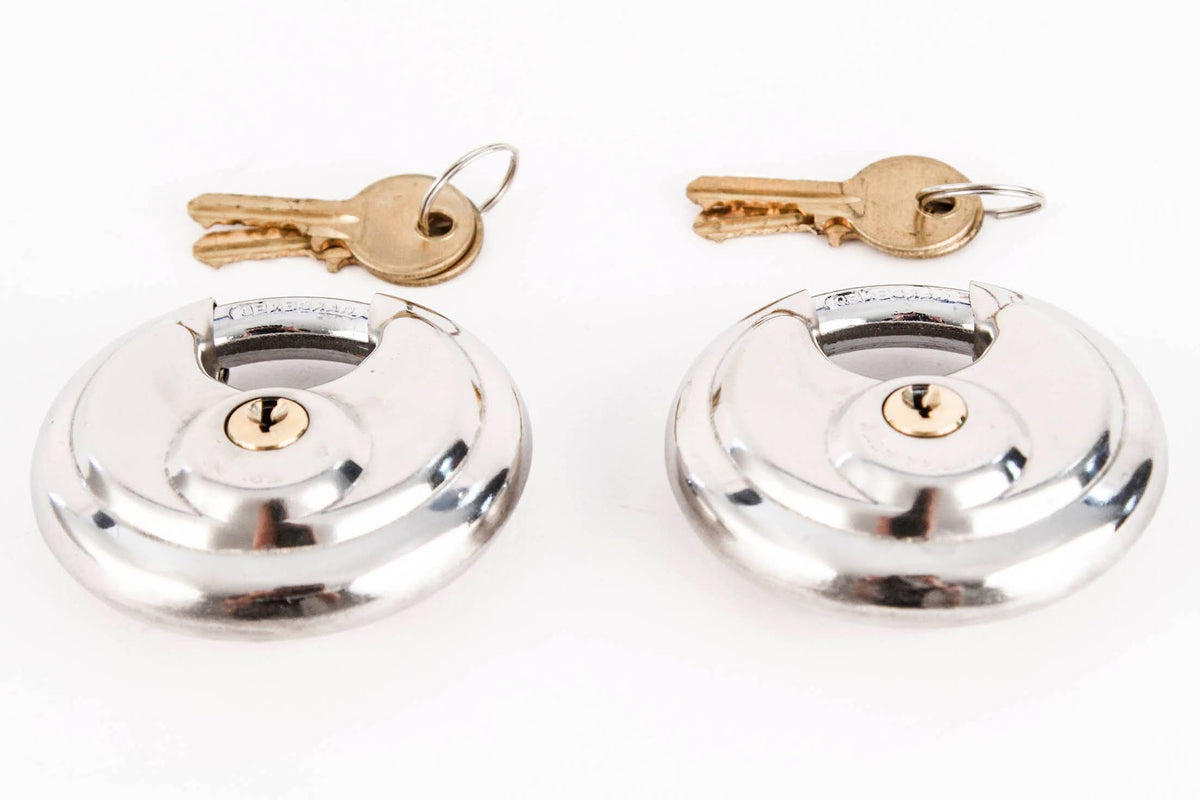 80 Armor Disc Padlock Trailer Brass Cylinder Storage Locks Stainless Keyed Same A310884
