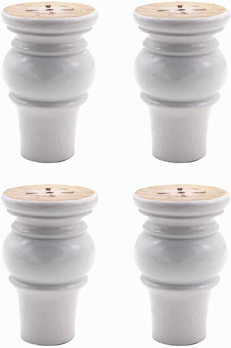 Solid Wood Furniture Legs Set of 4 White L872