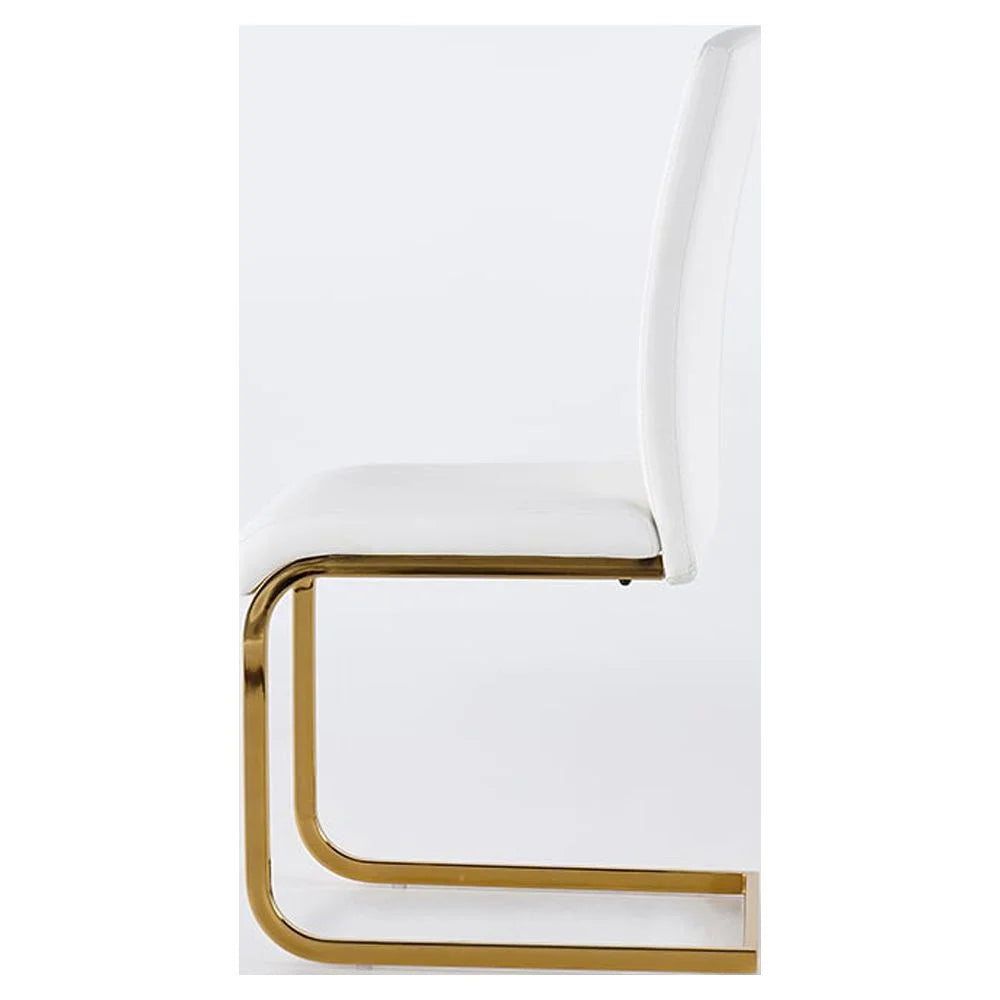 White PU Leather Dining Chairs Set of 2 S79981