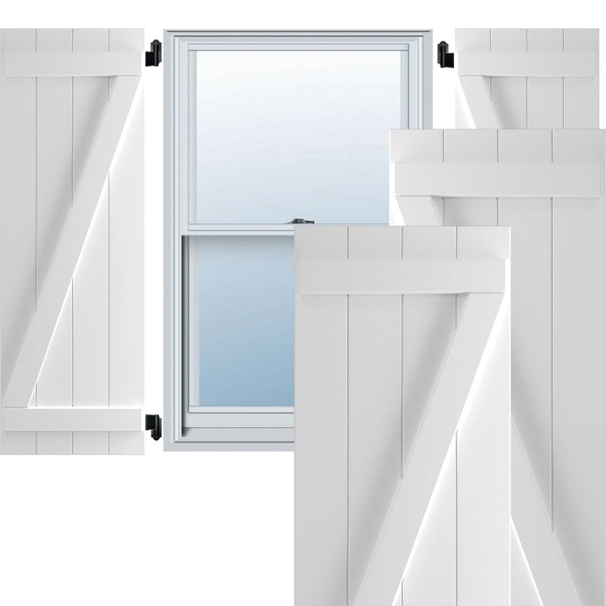 21-1/2x22 x 36x22 PVC Board and Batten Shutters, Unfinished M3880