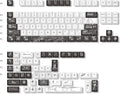 Black White 136 Keycap Set Cherry Profile PBT Keycaps J501629