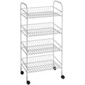 4-Tier White Wire Utility Cart W513759