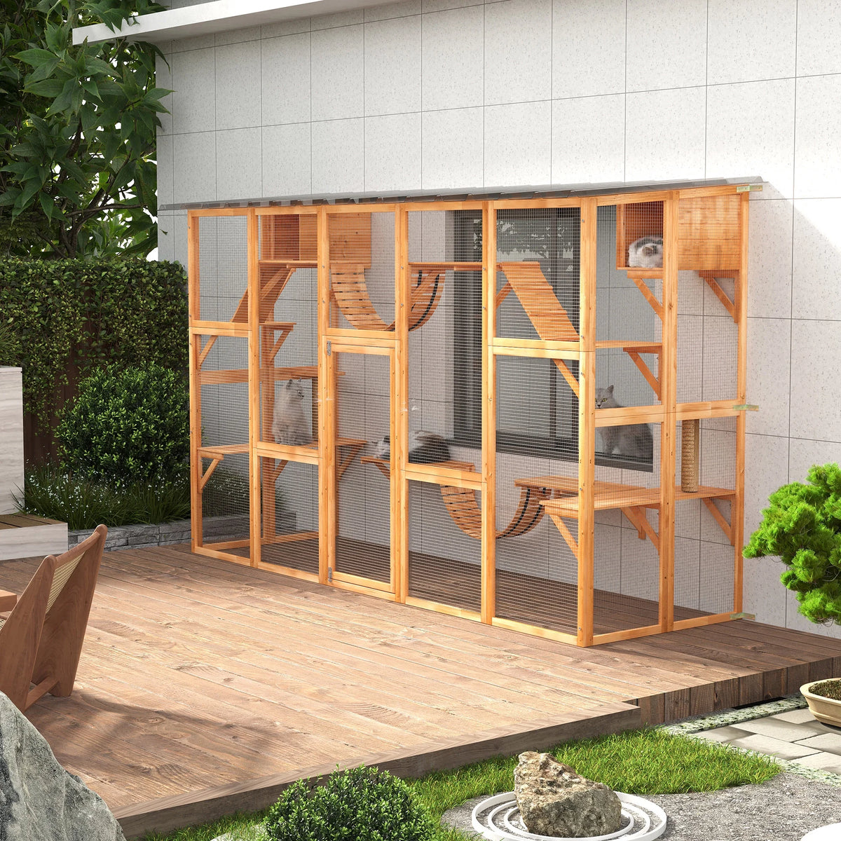 Outdoor Wooden Cat Enclosure B20607