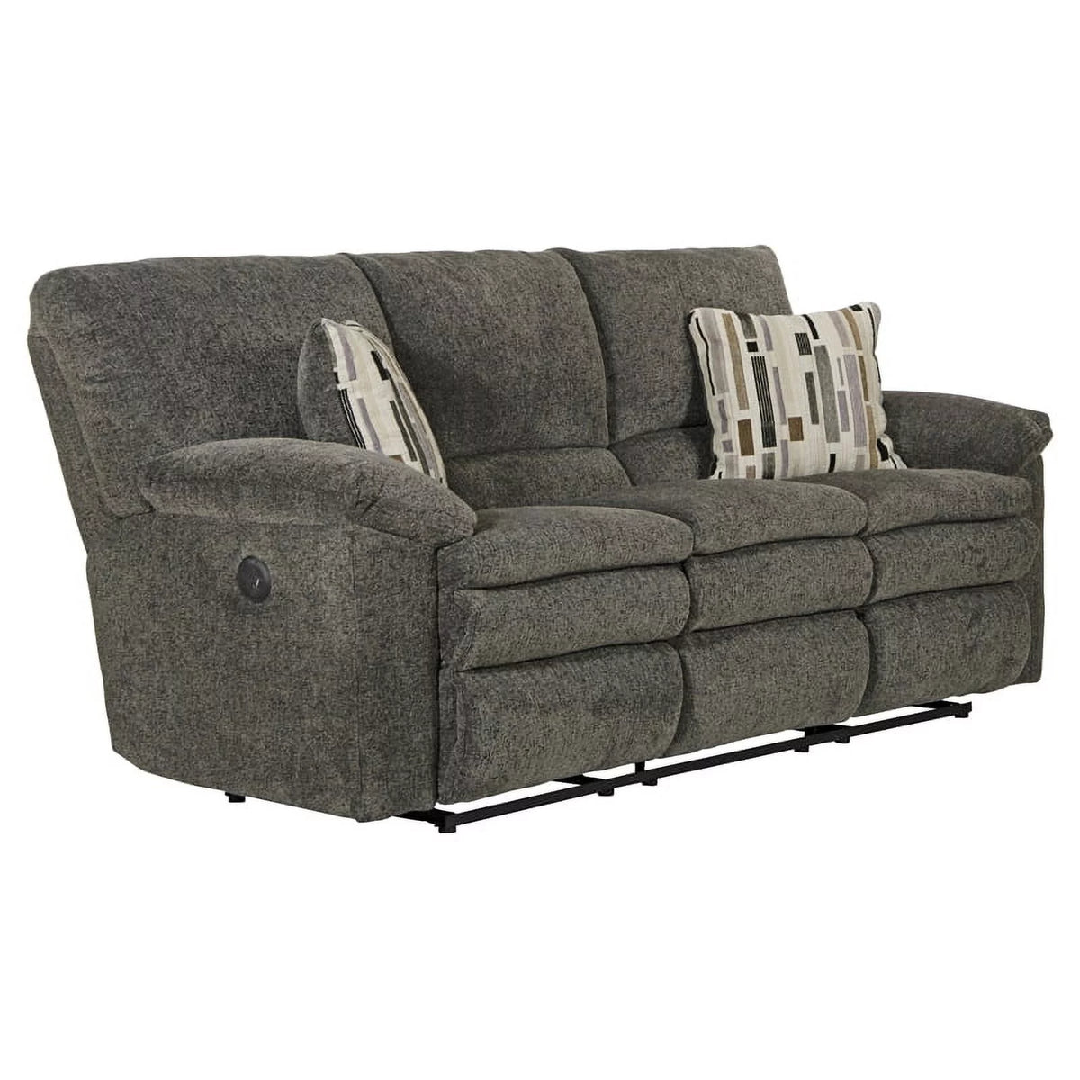 Charcoal Gray Polyester Power Reclining Sofa E8446