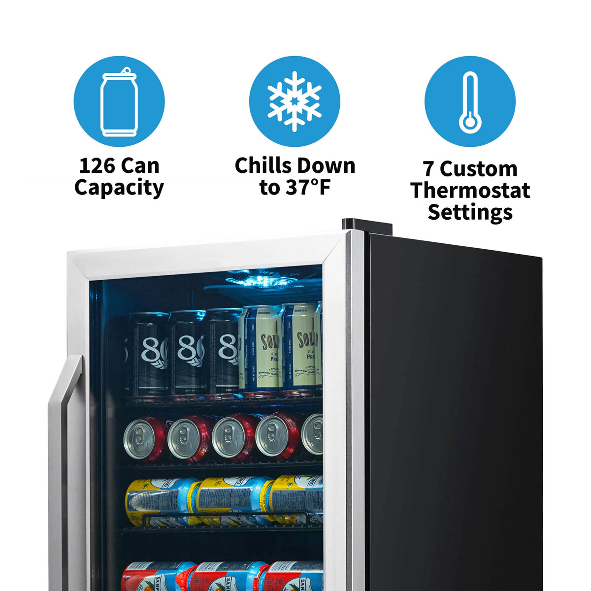 126 Can Stainless Steel Beverage Refrigerator I5882