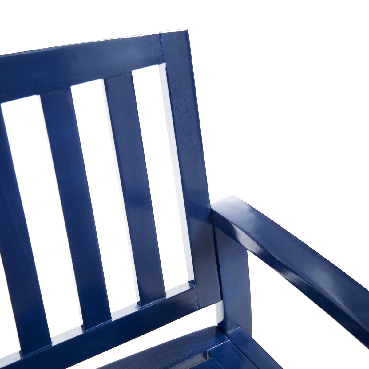 Navy Blue Acacia Wood Outdoor Bench L5865