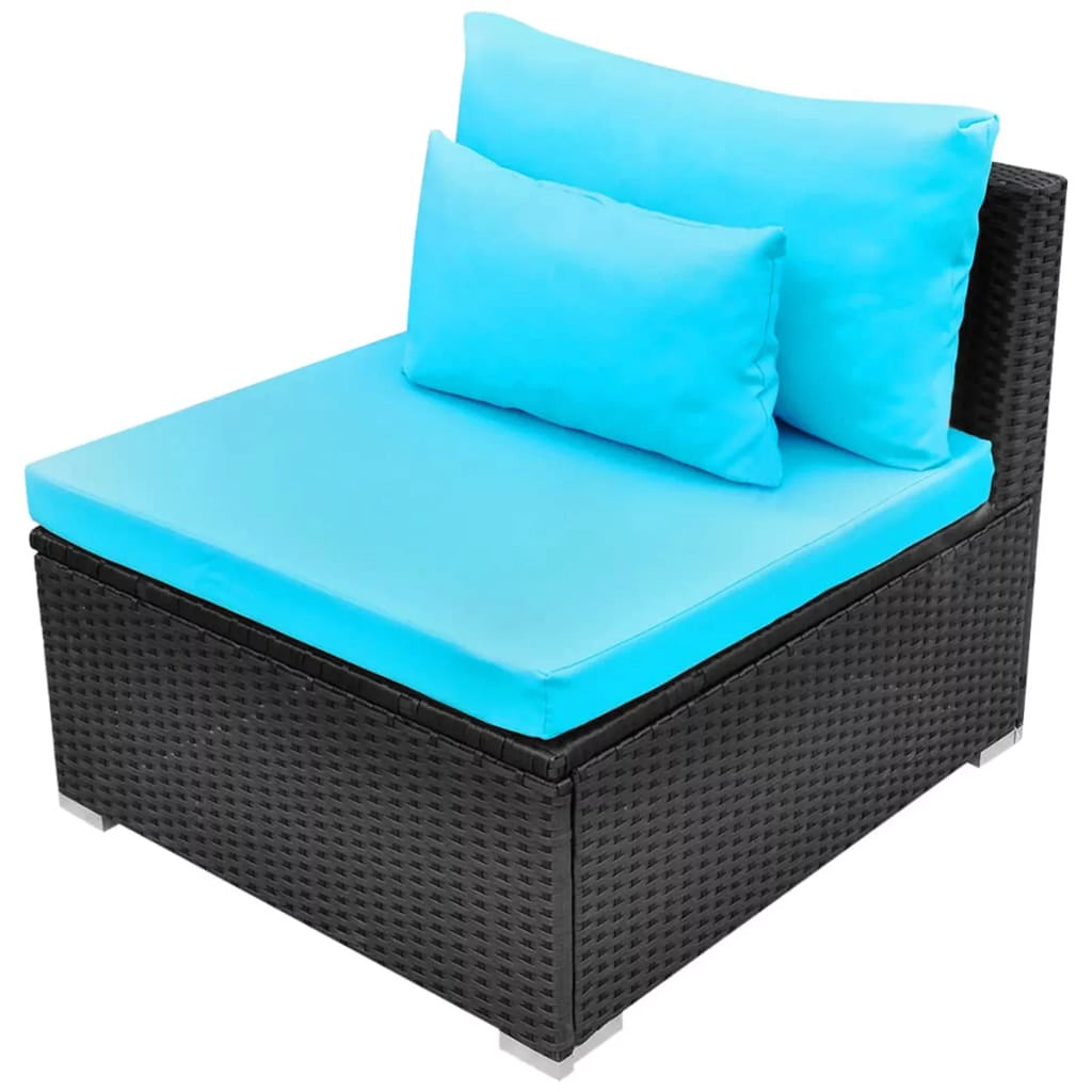 13 Piece Poly Rattan Outdoor Sofa Set with Chaise Loungers and Coffee Table Z84569