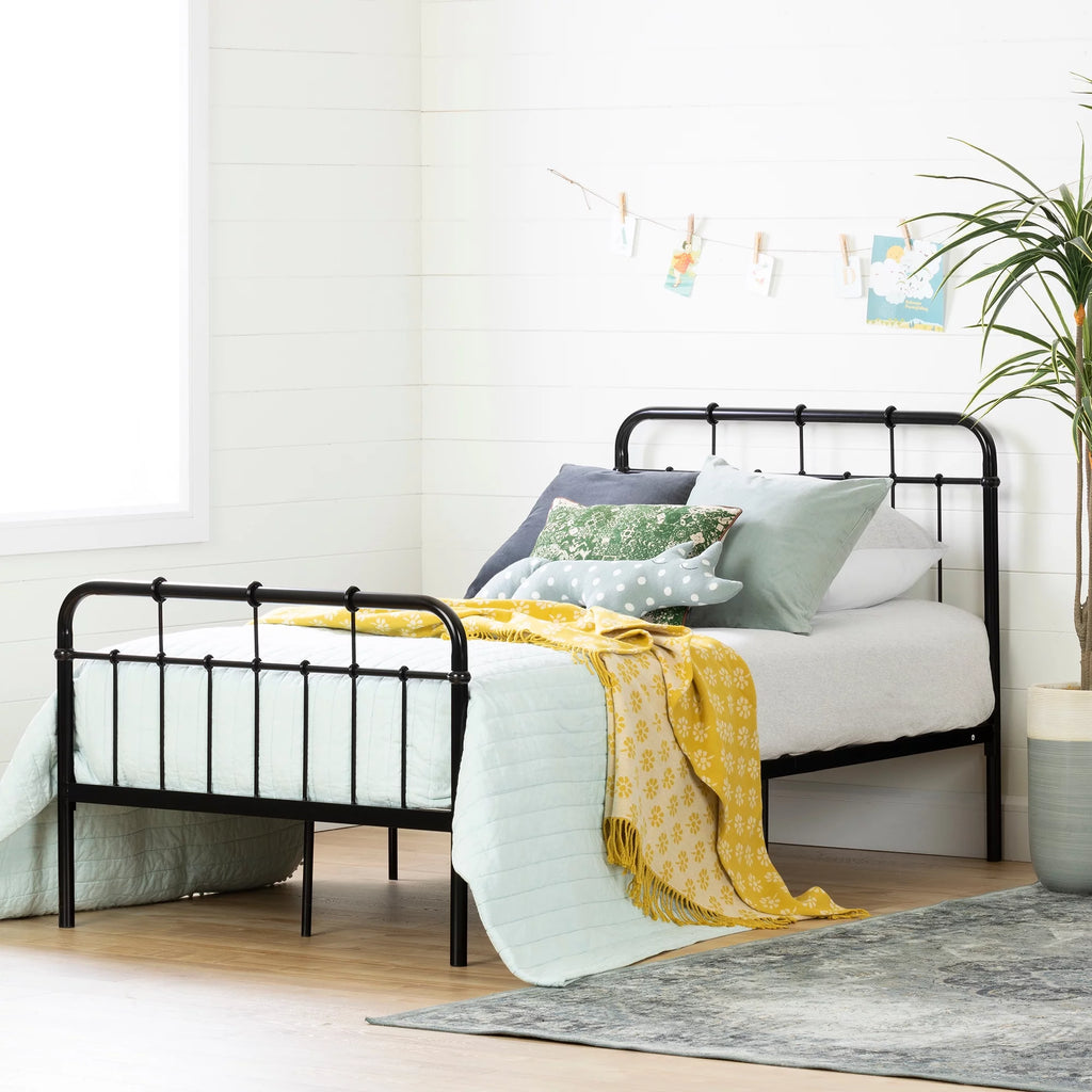 Black Metal Twin Complete Bed O3794
