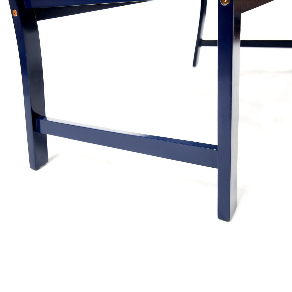 Navy Blue Acacia Wood Outdoor Bench L5865