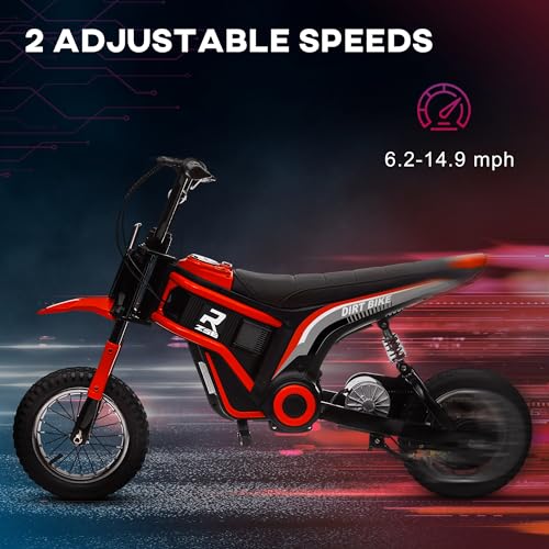 Electric Dirt Bike 24V 350W Off-Road Motorcycle Red J4961