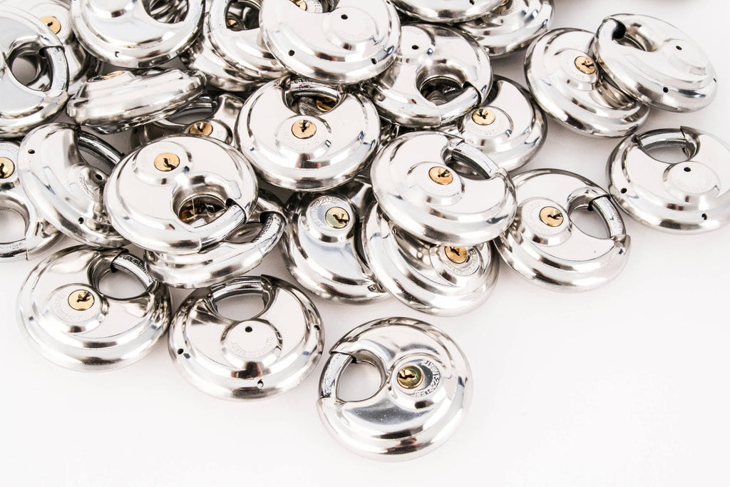 80 Armor Disc Padlock Trailer Brass Cylinder Storage Locks Stainless Keyed Same A310884
