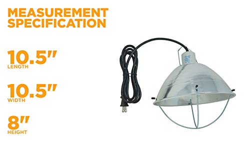 10.5 Inch Reflector Brooder Lamp with Bulb Guard and 6 Foot Cord Q242