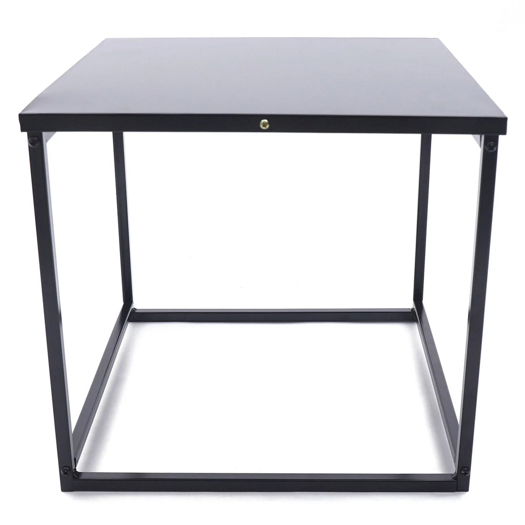 2 Pcs Black Metal Square End Table J210