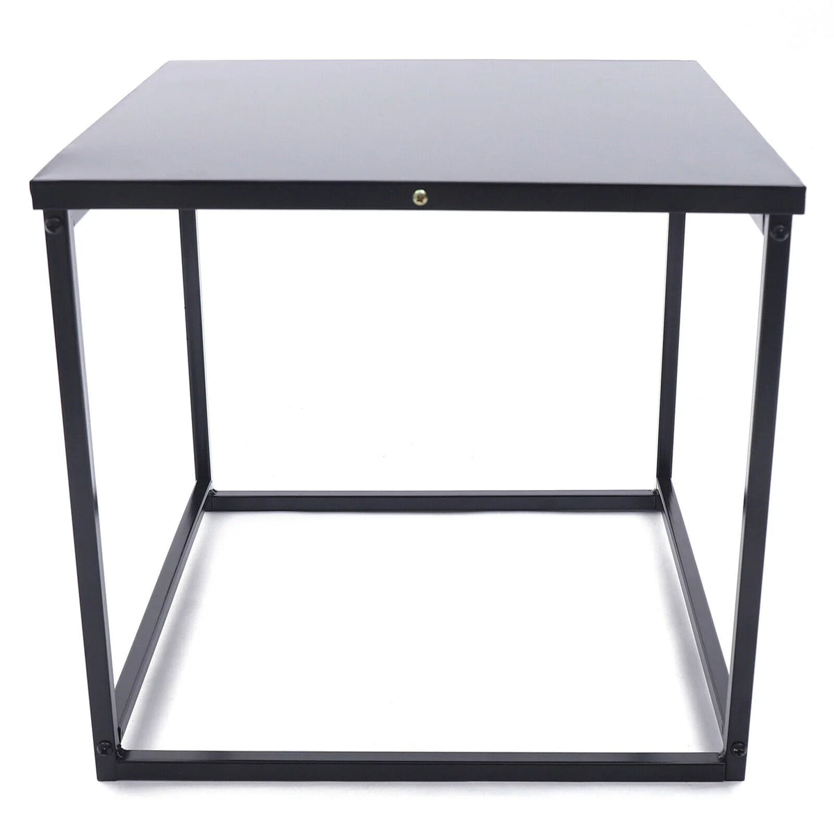 2 Pcs Black Metal Square End Table J210