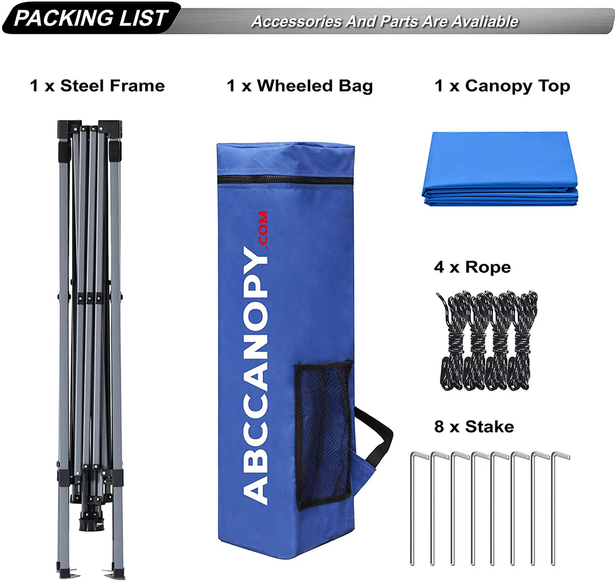 10ft x 10ft Pop Up Canopy Tent with Sidewall, Blue K357578