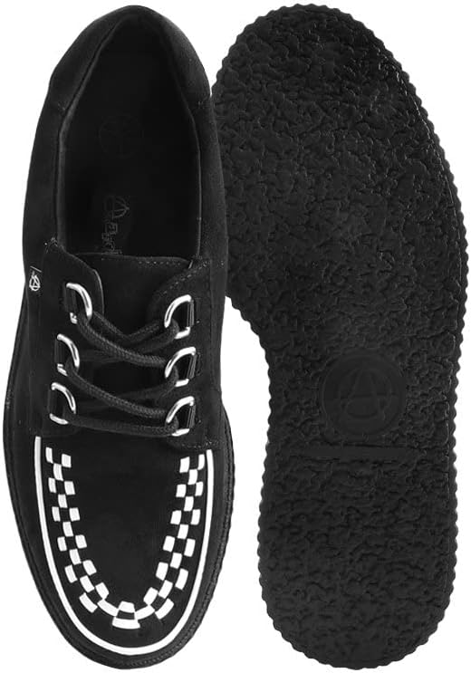 Black Faux Suede Creeper Shoes W29128