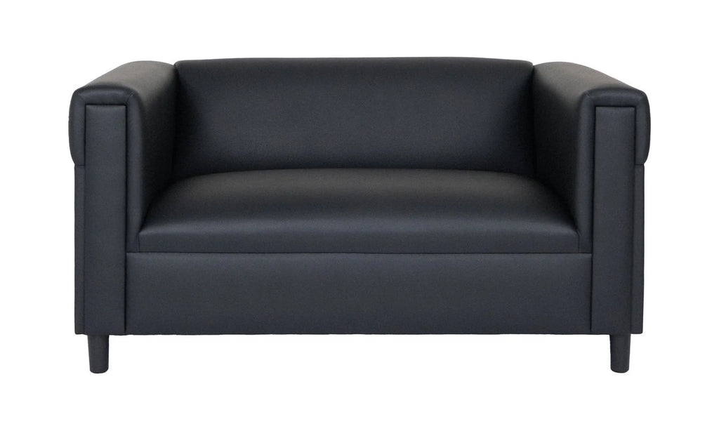 Black Faux Leather Love Seat Sofa W23268