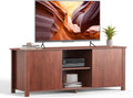 Brown Wood TV Stand with Barn Door Q29092