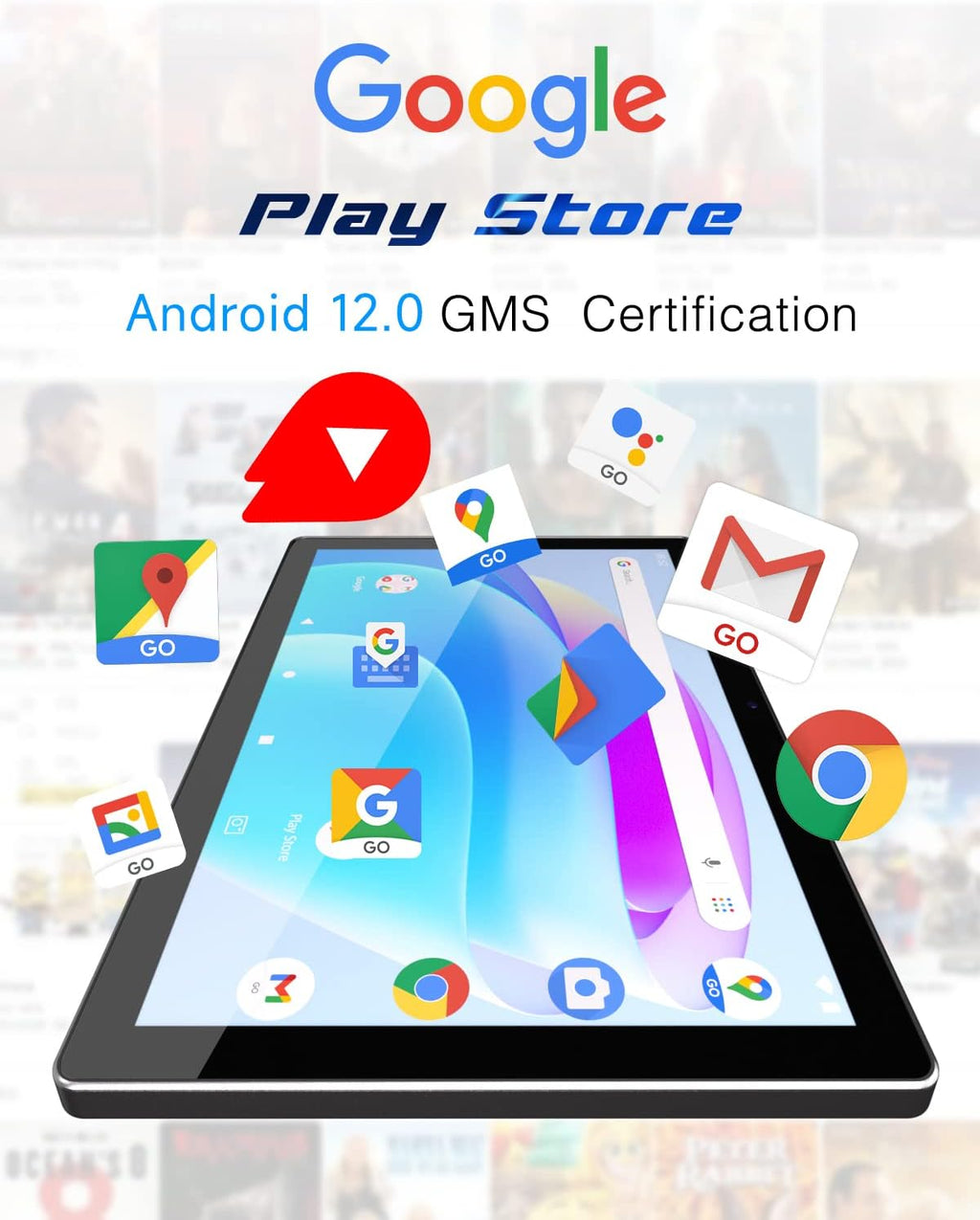10.1 Inch Android 12 Tablet with Keyboard, 2GB RAM, 32GB ROM, 512GB Expandable V921681