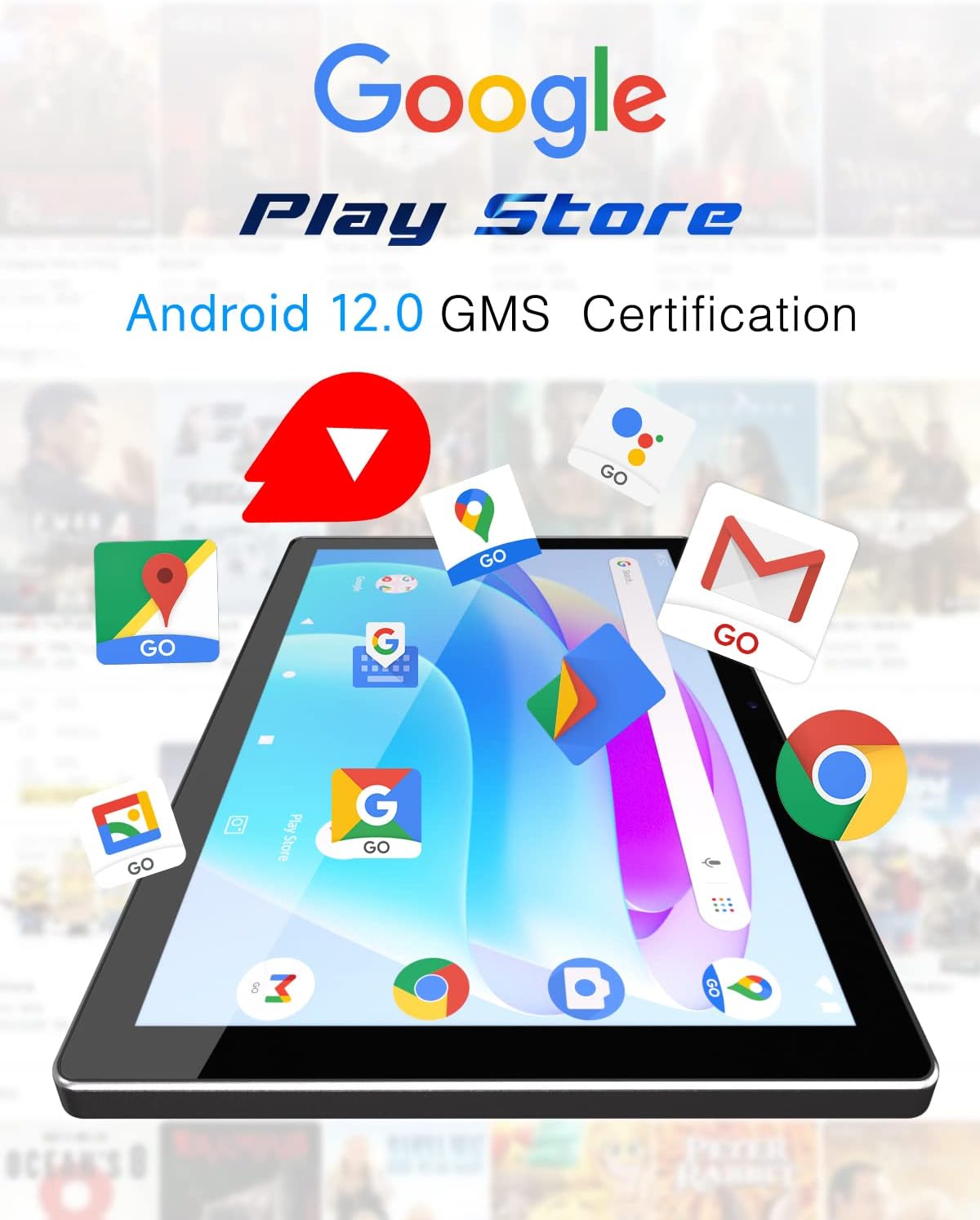 10.1 Inch Android 12 Tablet with Keyboard, 2GB RAM, 32GB ROM, 512GB Expandable V921681