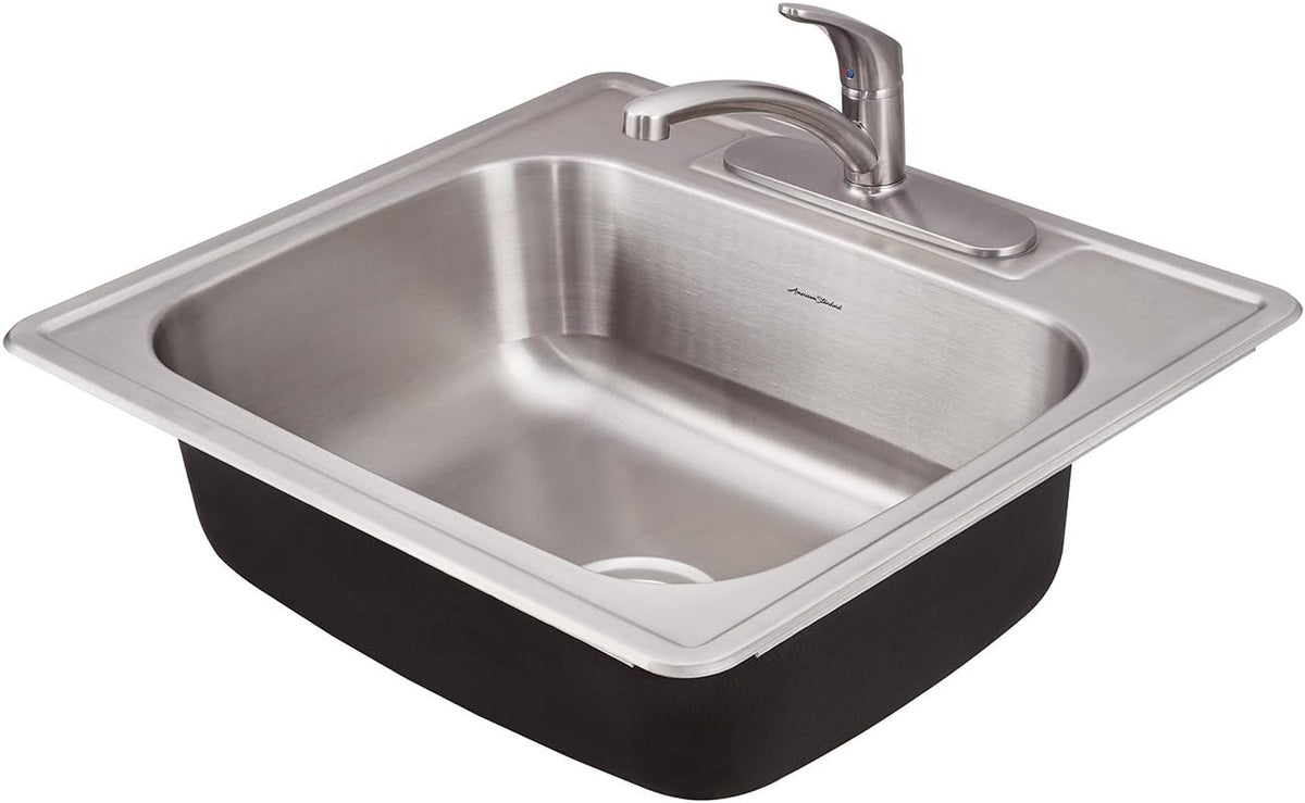 25x22 Single Bowl Stainless Steel 3-Hole Kitchen Sink F889767