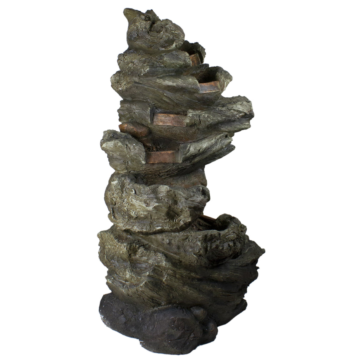 Gray Lighted Rock Outdoor Garden Water Fountain F38971