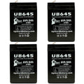 4x Pack 6V 4.5Ah Sealed Lead Acid Battery with F1 to F2 Terminal Adapters E515